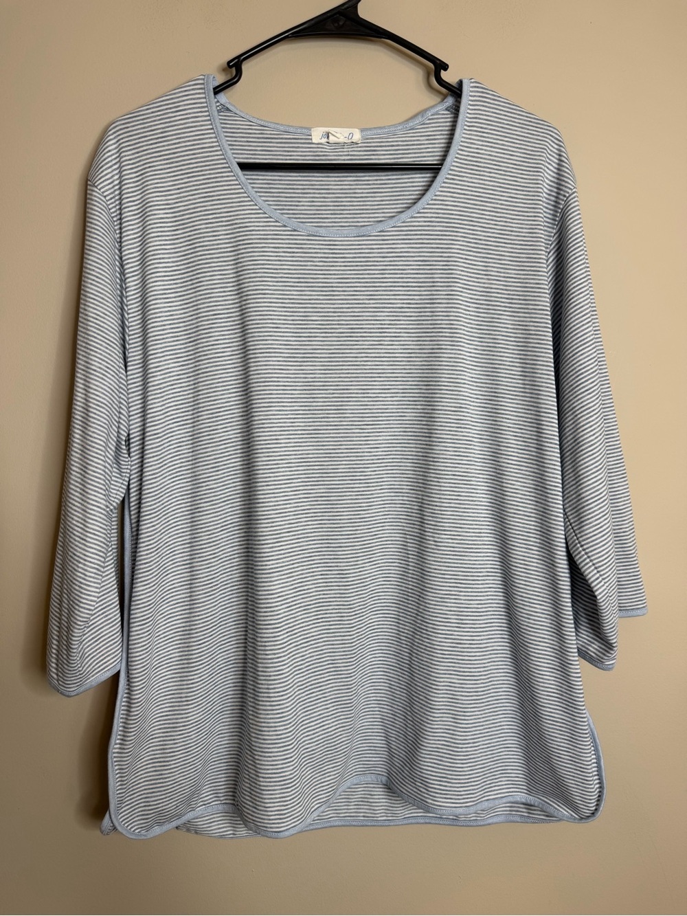 Johnnie-O Quinn Pajama PJ Top Women’s XL Cloud Burst Blue White Striped